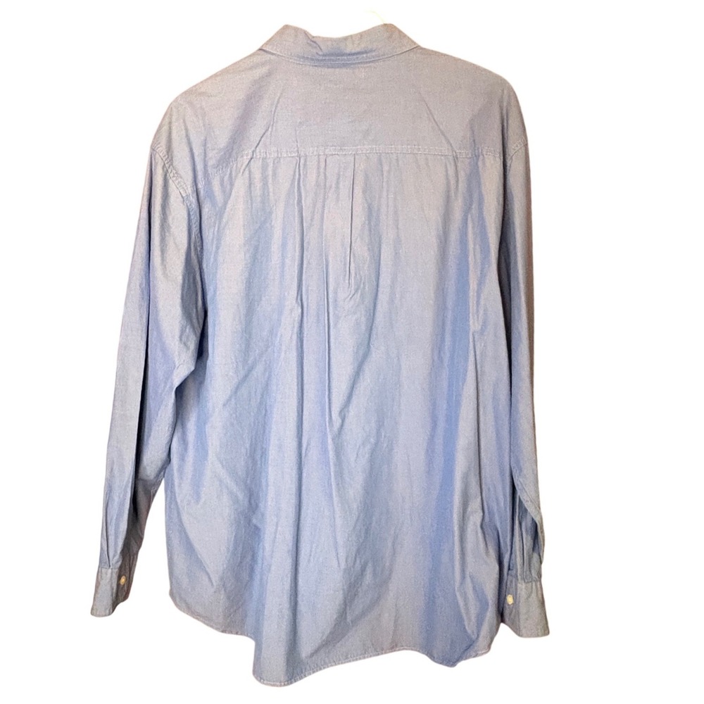 LL Bean Mens Light Blue Long Sleeve Button Down Work Shirt Two Pocket XL - Picture 2 of 4